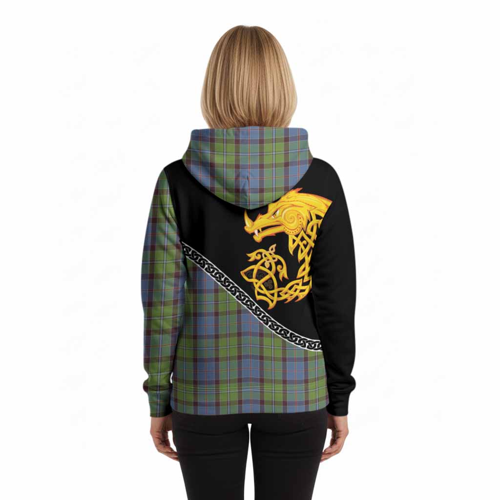 Stirling Tartan Crest Hoodie Legendary Dragon Knot Half Style