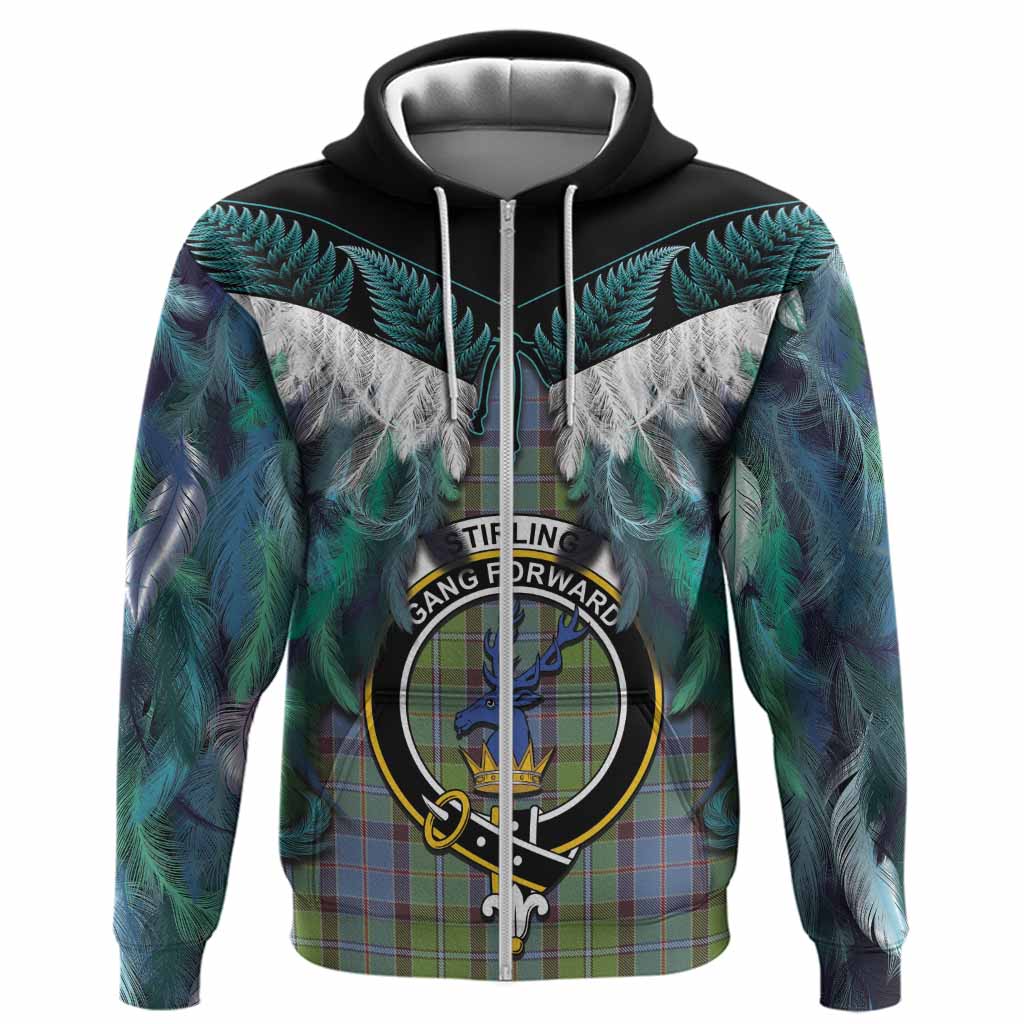 Stirling Tartan Crest Hoodie New Zealand Maori Korowai Cloak