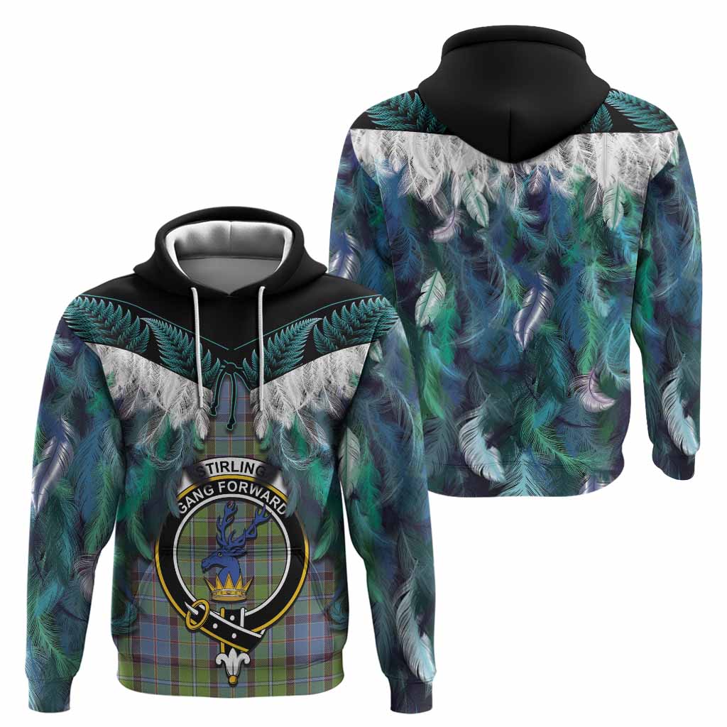 Stirling Tartan Crest Hoodie New Zealand Maori Korowai Cloak
