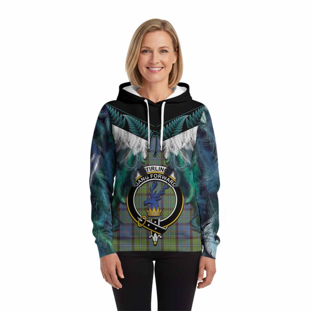 Stirling Tartan Crest Hoodie New Zealand Maori Korowai Cloak