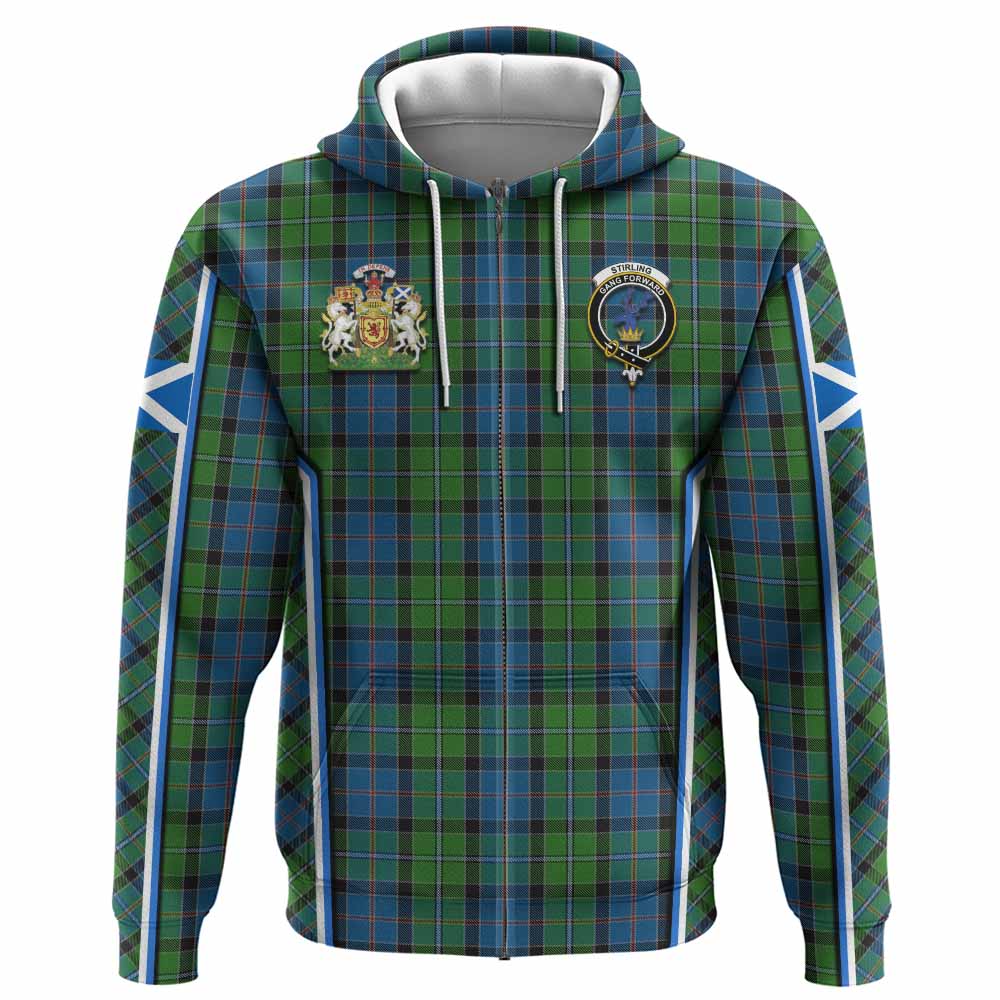 Stirling Tartan Crest Hoodie Scotland Coat of Arm Flag Style - Tartan Vibes Clothing