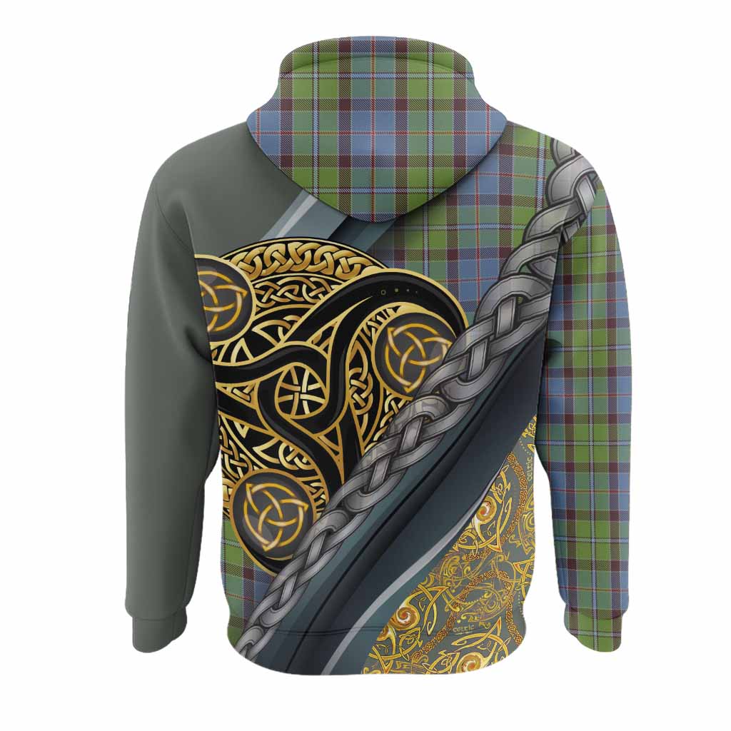 Stirling Tartan Crest Hoodie Scottish Triskele Celtic