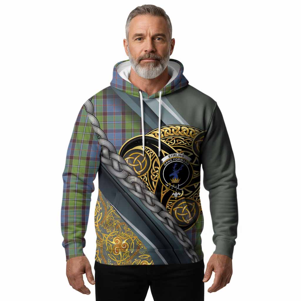 Stirling Tartan Crest Hoodie Scottish Triskele Celtic