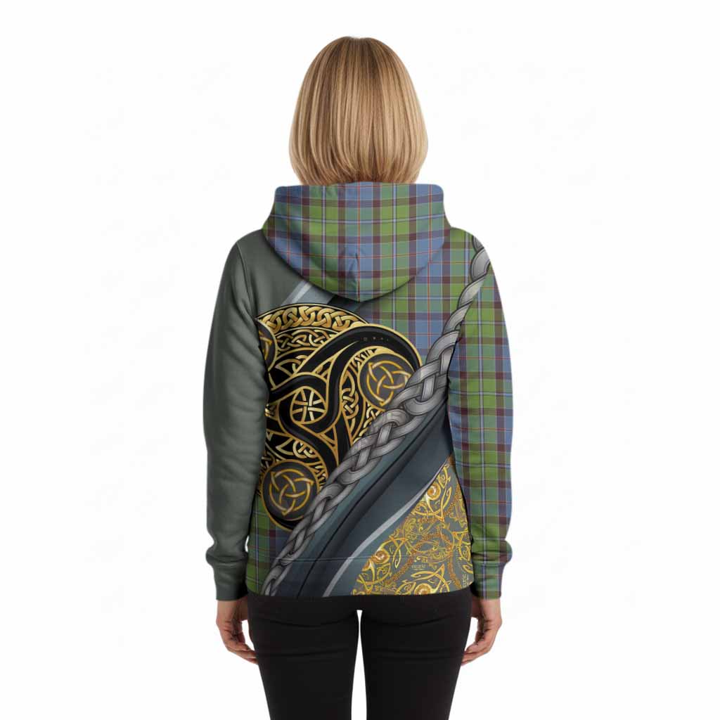 Stirling Tartan Crest Hoodie Scottish Triskele Celtic