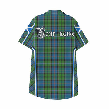 Stirling Tartan Crest Kid Hawaiian Shirt Scotland Coat of Arm Flag Style - Tartan Vibes Clothing