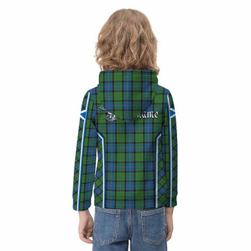 Stirling Tartan Crest Kid Hoodie Scotland Coat of Arm Flag Style - Tartan Vibes Clothing