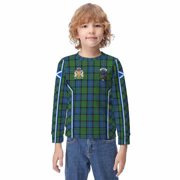 Stirling Tartan Crest Kid Knitted Sweatshirt Scotland Coat of Arm Flag Style - Tartan Vibes Clothing
