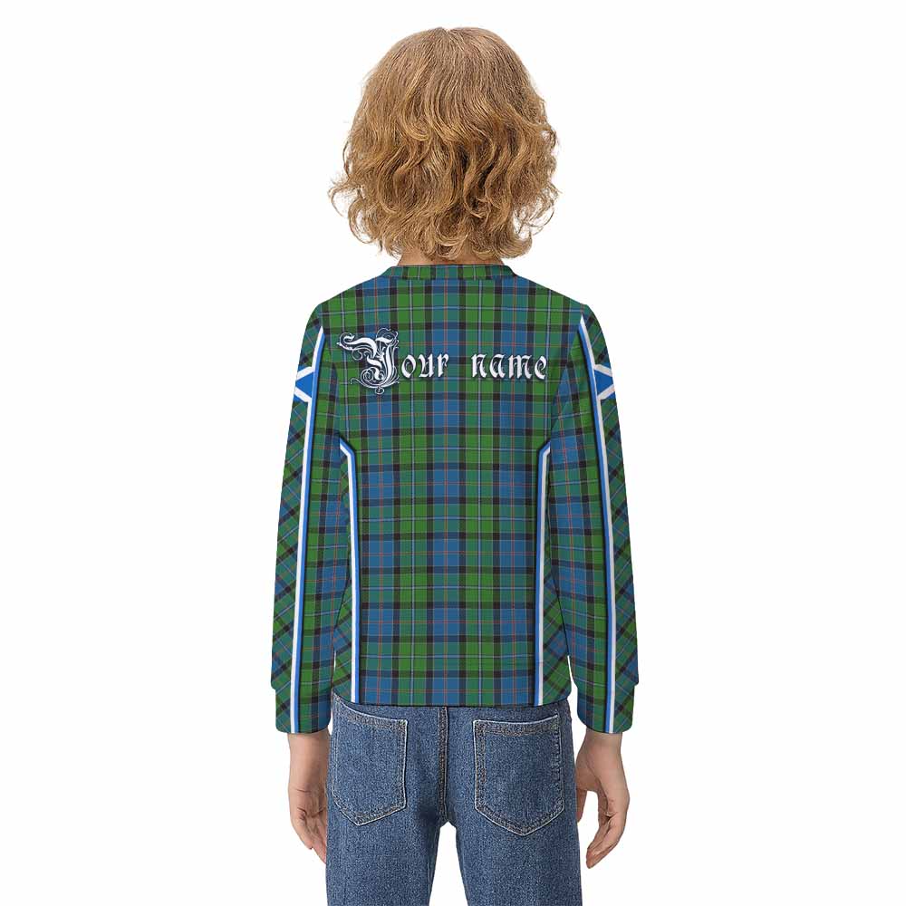 Stirling Tartan Crest Kid Knitted Sweatshirt Scotland Coat of Arm Flag Style - Tartan Vibes Clothing