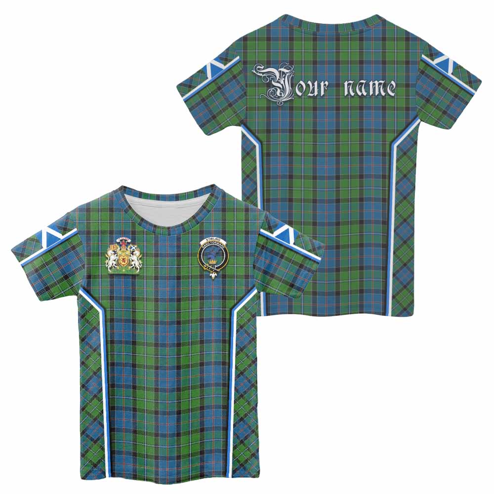 Stirling Tartan Crest Kid T-shirt Scotland Coat of Arm Flag Style - Tartan Vibes Clothing