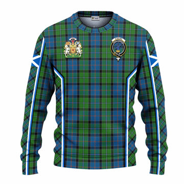 Stirling Tartan Crest Knitted Sweater Scotland Coat of Arm Flag Style - Tartan Vibes Clothing