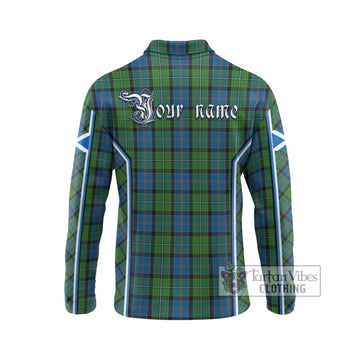 Stirling Tartan Crest Long Sleeve Polo Shirt Scotland Coat of Arm Flag Style - Tartan Vibes Clothing