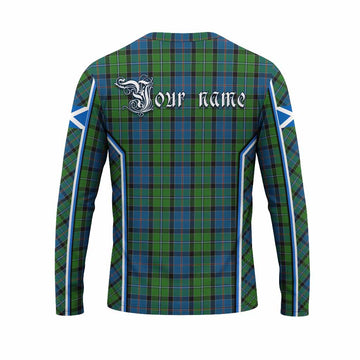 Stirling Tartan Crest Long Sleeve T-Shirt Scotland Coat of Arm Flag Style - Tartan Vibes Clothing