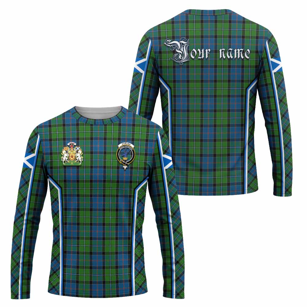 Stirling Tartan Crest Long Sleeve T-Shirt Scotland Coat of Arm Flag Style - Tartan Vibes Clothing