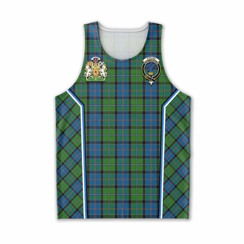 Stirling Tartan Crest Men Tank Top Scotland Coat of Arm Flag Style - Tartan Vibes Clothing