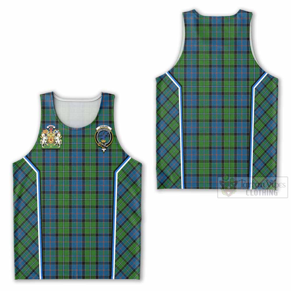 Stirling Tartan Crest Men Tank Top Scotland Coat of Arm Flag Style - Tartan Vibes Clothing