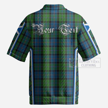Stirling Tartan Crest Men’s Polo Sweater Top Scotland Coat of Arm Flag Style