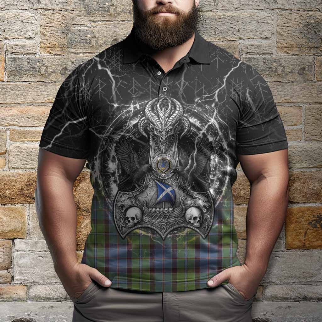 Stirling Tartan Crest Polo Shirt Celtic Odin's Raven Legacy