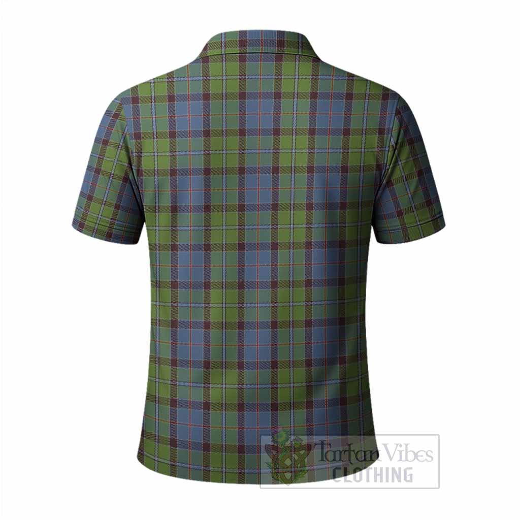 Stirling Tartan Crest Polo Shirt Ferocious Lion Style