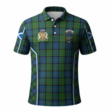 Stirling Tartan Crest Polo Shirt Scotland Coat of Arm Flag Style - Tartan Vibes Clothing