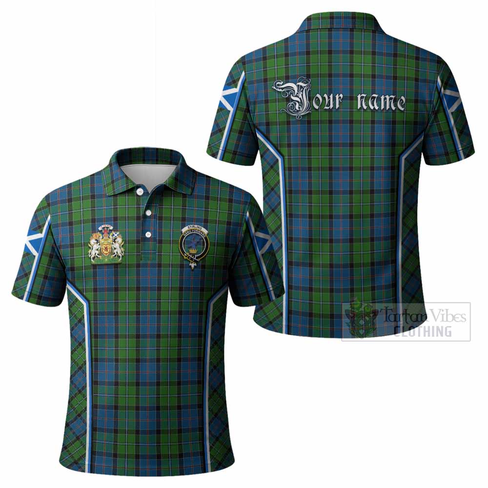 Stirling Tartan Crest Polo Shirt Scotland Coat of Arm Flag Style - Tartan Vibes Clothing