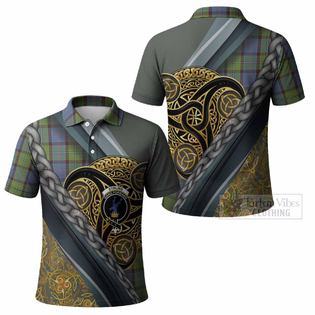 Stirling Tartan Crest Polo Shirt Scottish Triskele Celtic