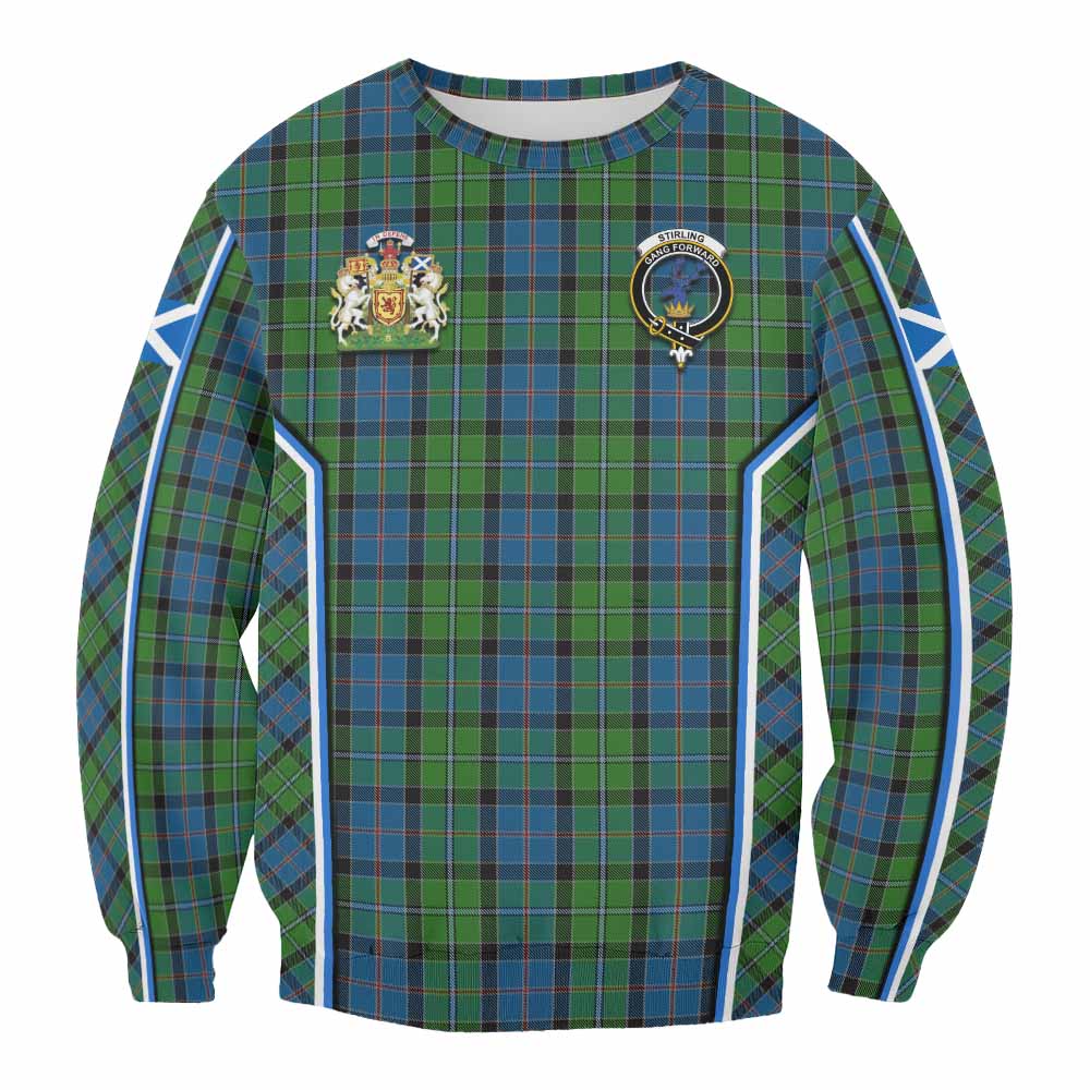 Stirling Tartan Crest Sweatshirt Scotland Coat of Arm Flag Style - Tartan Vibes Clothing