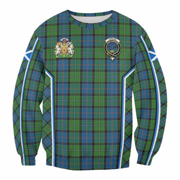 Stirling Tartan Crest Sweatshirt Scotland Coat of Arm Flag Style - Tartan Vibes Clothing