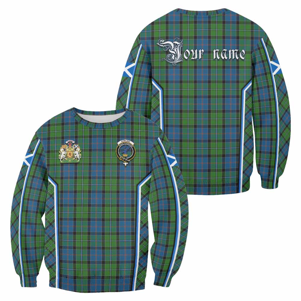 Stirling Tartan Crest Sweatshirt Scotland Coat of Arm Flag Style - Tartan Vibes Clothing