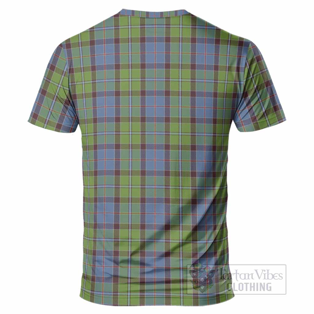 Stirling Tartan Crest T-Shirt Ferocious Lion Style