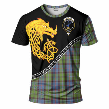 Stirling Tartan Crest T-Shirt Legendary Dragon Knot Half Style