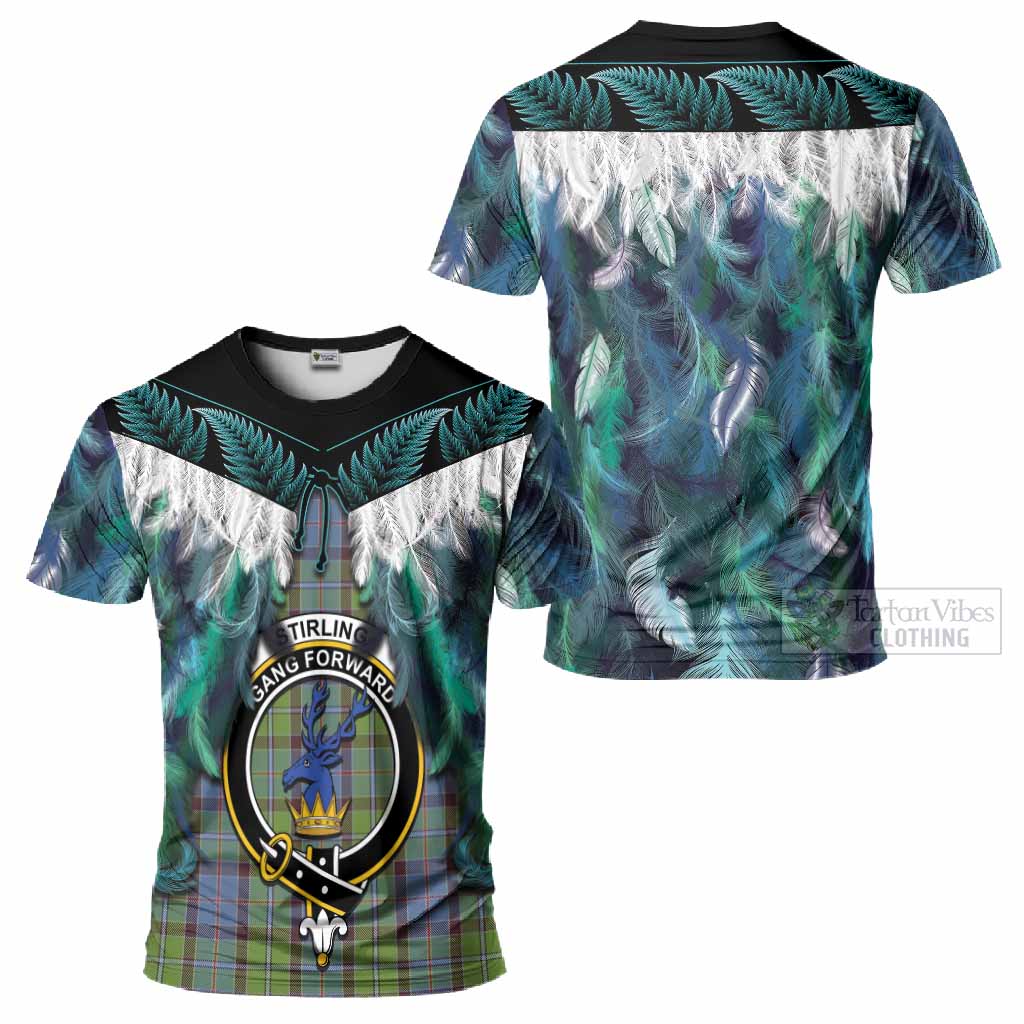 Stirling Tartan Crest T-Shirt New Zealand Maori Korowai Cloak
