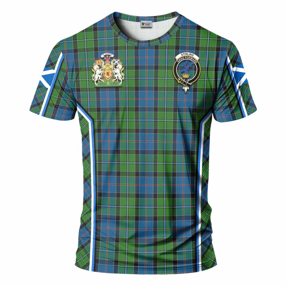 Stirling Tartan Crest T-shirt Scotland Coat of Arm Flag Style - Tartan Vibes Clothing