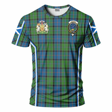 Stirling Tartan Crest T-shirt Scotland Coat of Arm Flag Style - Tartan Vibes Clothing