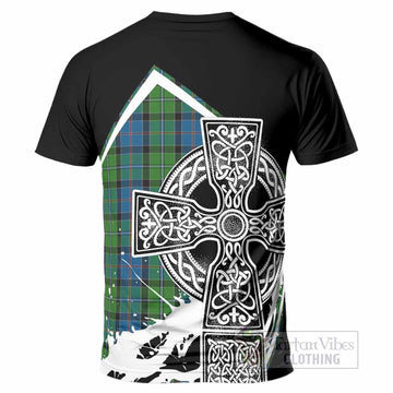 Stirling Tartan Crest T-Shirt Scottish Celtic Cross Heritage - Tartan Vibes Clothing