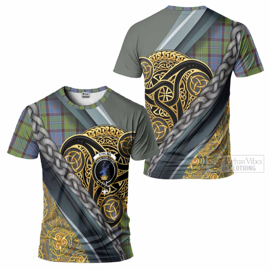 Stirling Tartan Crest T-Shirt Scottish Triskele Celtic
