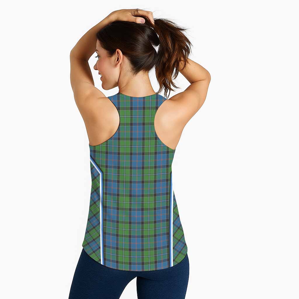 Stirling Tartan Crest Women Racerback Tanks Scotland Coat of Arm Flag Style - Tartan Vibes Clothing