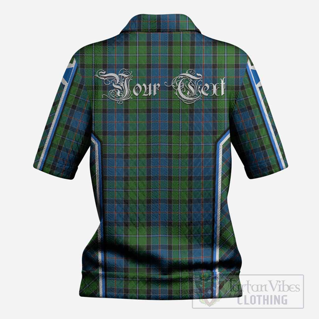 Stirling Tartan Crest Women’s Polo Sweater Top Scotland Coat of Arm Flag Style