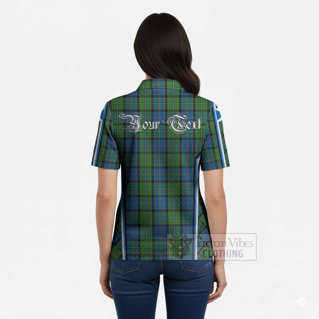 Stirling Tartan Crest Women’s Polo Sweater Top Scotland Coat of Arm Flag Style