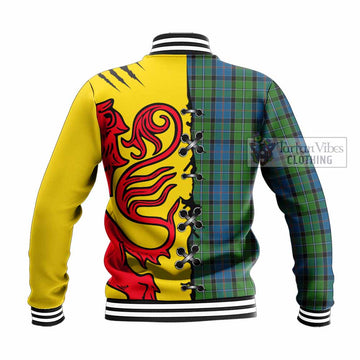 Stirling Tartan Family Crest Baseball Jacket Lion Rampant Honor - Tartan Vibes Clothing