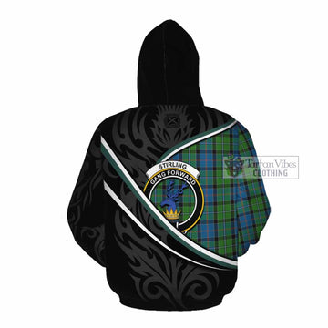 Stirling Tartan Family Crest Cotton Hoodie Celtic Scottish Thistle Floral - Tartan Vibes Clothing