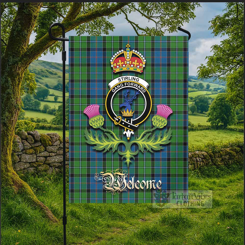 Stirling Tartan Family Crest Garden Flag Royal Thistle Welcome Style - Tartan Vibes Clothing