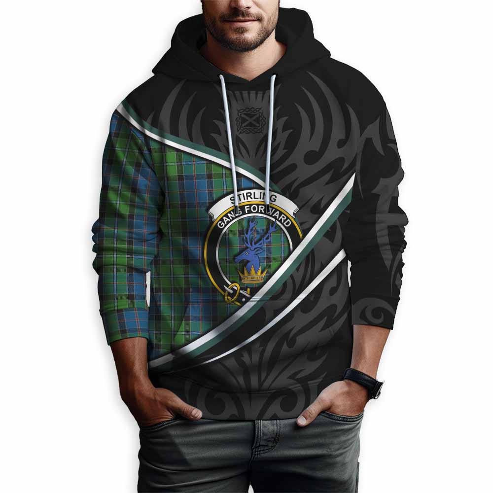 Stirling Tartan Family Crest Hoodie Celtic Scottish Thistle Floral - Tartan Vibes Clothing