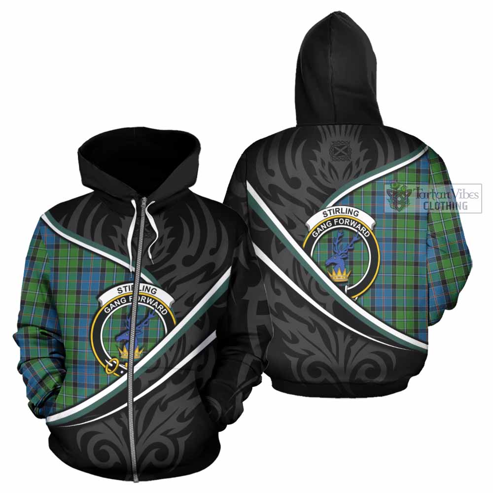 Stirling Tartan Family Crest Hoodie Celtic Scottish Thistle Floral - Tartan Vibes Clothing