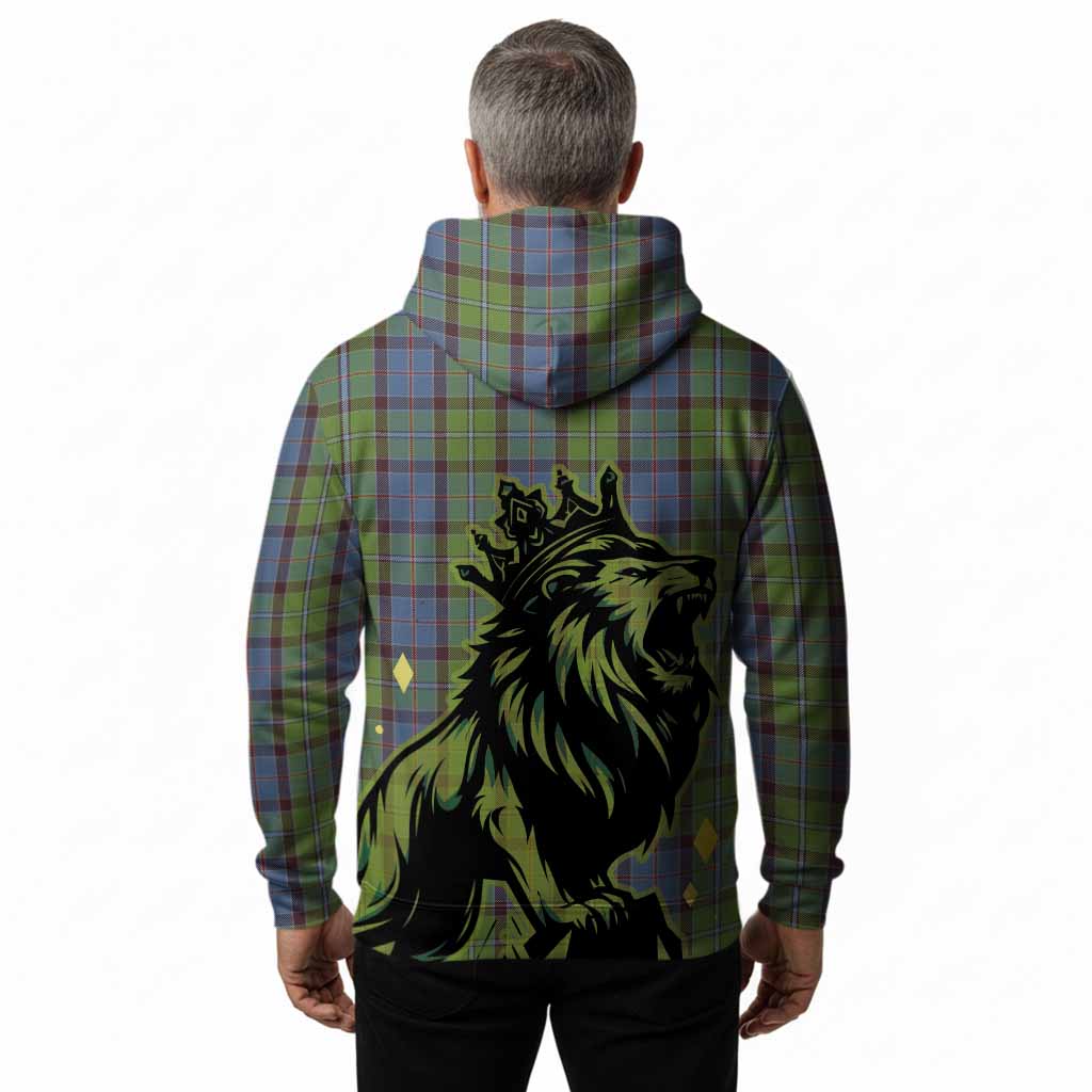 Stirling Tartan Family Crest Hoodie Crowned Lion Roaring