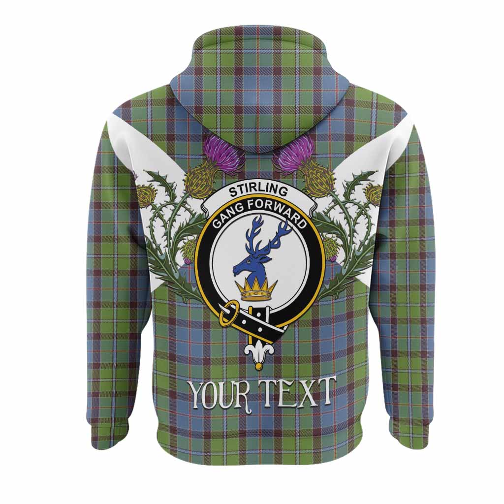 Stirling Tartan Family Crest Hoodie Scottish Burns Night Thistle Floral