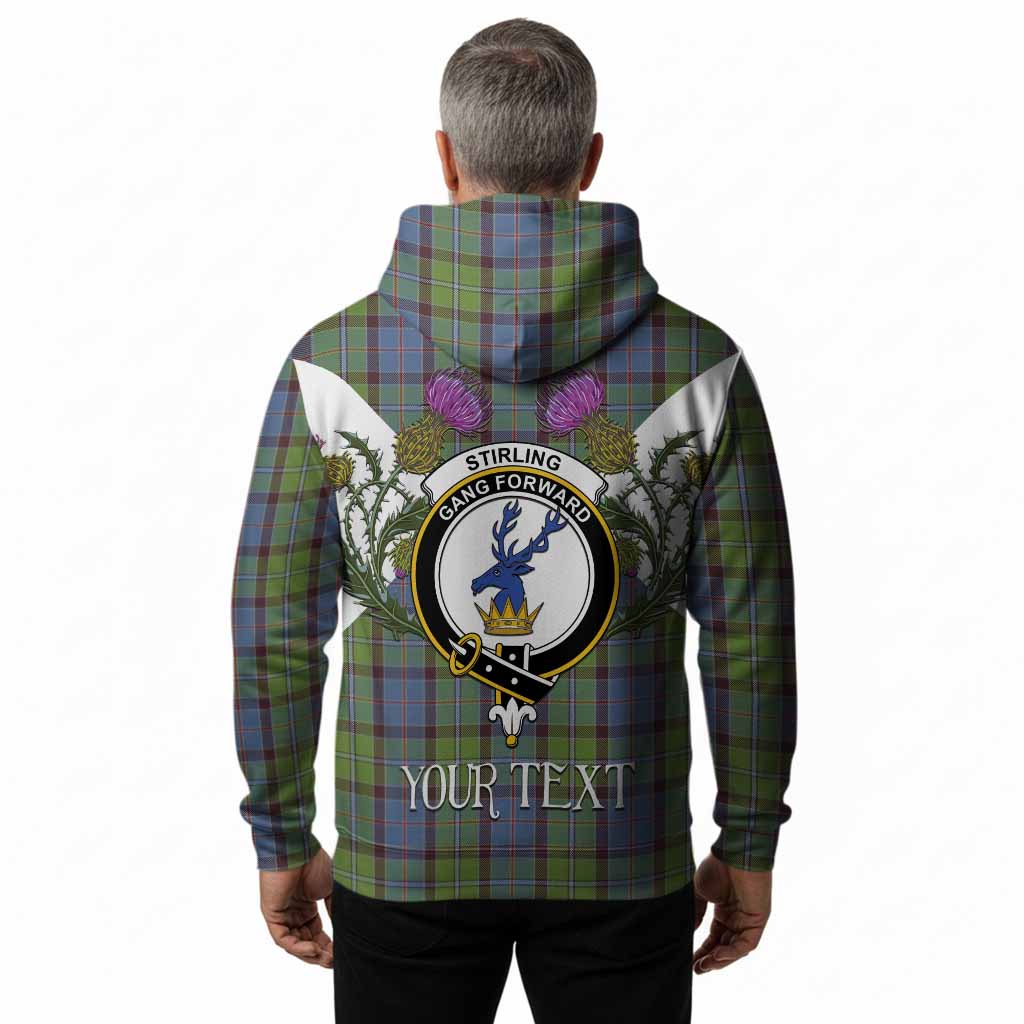 Stirling Tartan Family Crest Hoodie Scottish Burns Night Thistle Floral