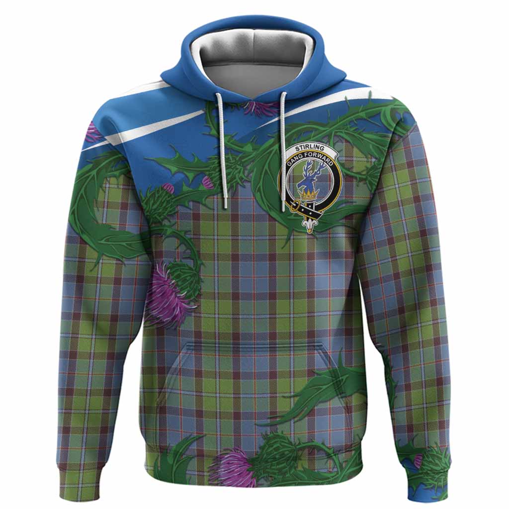 Stirling Tartan Family Crest Hoodie Thistle in Minimalism