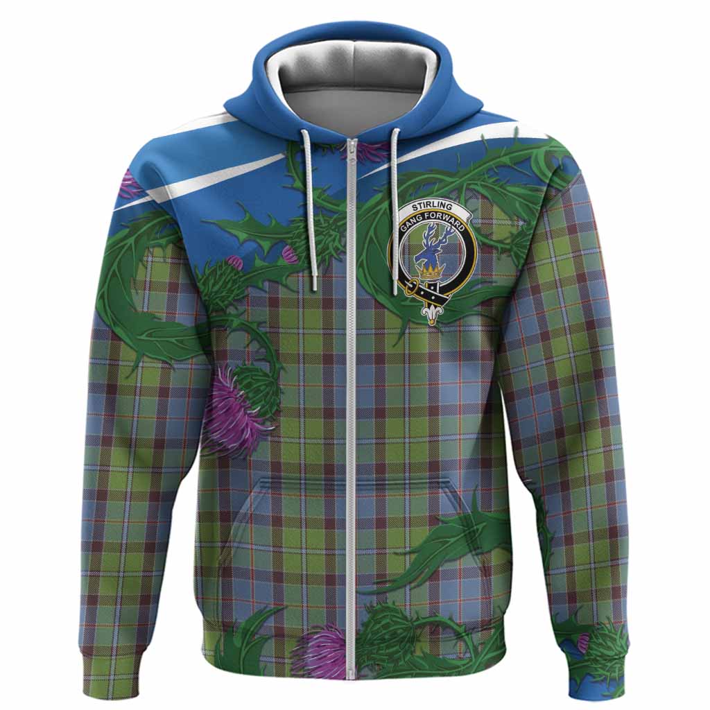 Stirling Tartan Family Crest Hoodie Thistle in Minimalism