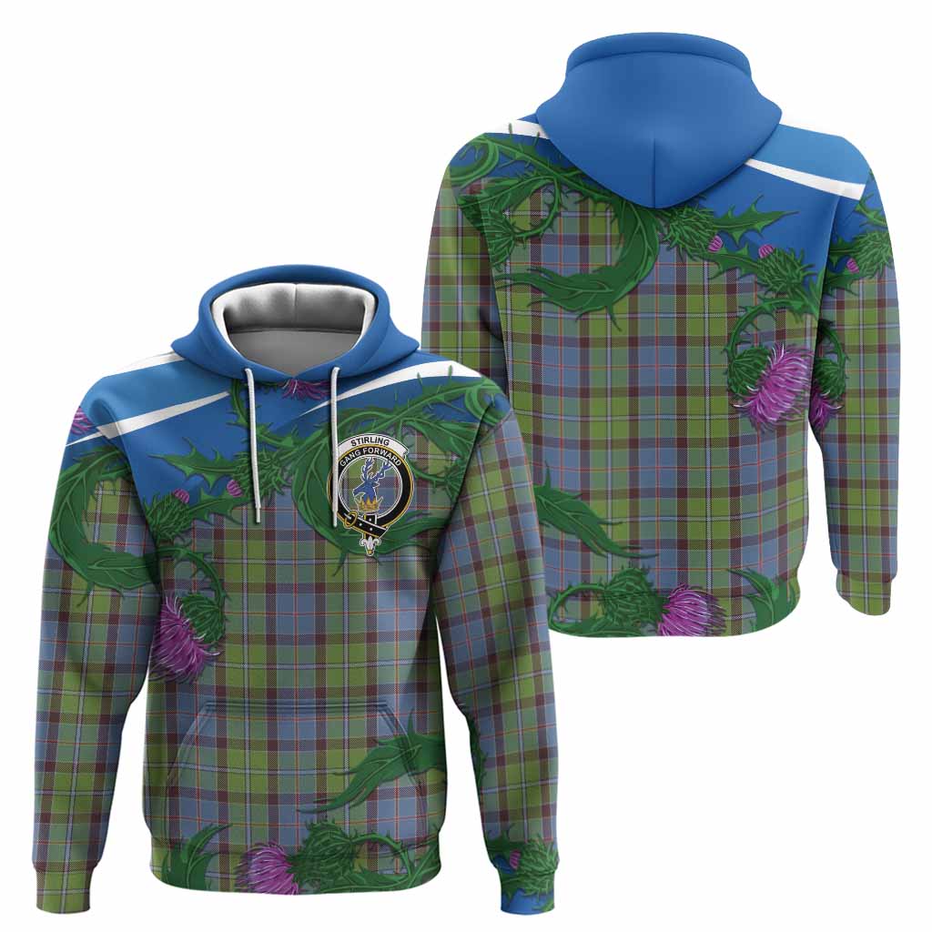 Stirling Tartan Family Crest Hoodie Thistle in Minimalism