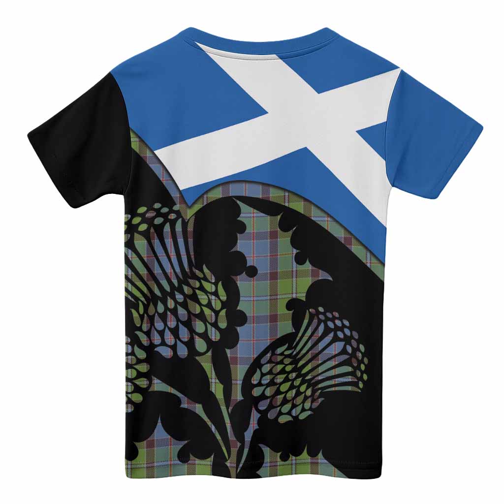 Stirling Tartan Family Crest Kid T-shirt Scotland Thistle Floral Flag Style